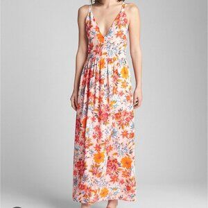 GAP | Dresses | Gap Floral Vneck Maxi Dress Size 4 Pink Floral Lined  Wedding Guest Summer Party | Poshmark